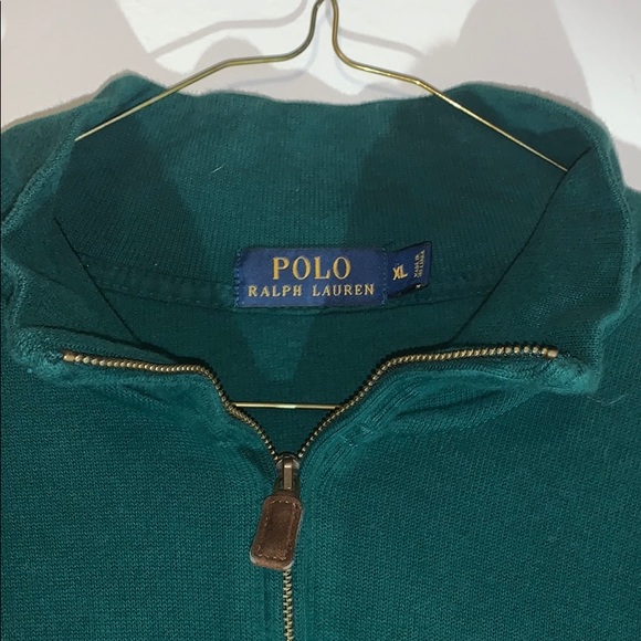Polo Ralph Lauren Mens 1/4 Zip Sweater XL Green - Picture 2 of 3